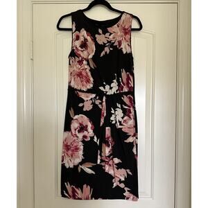 White House Black Market Sleeveless Floral Print Dress Small